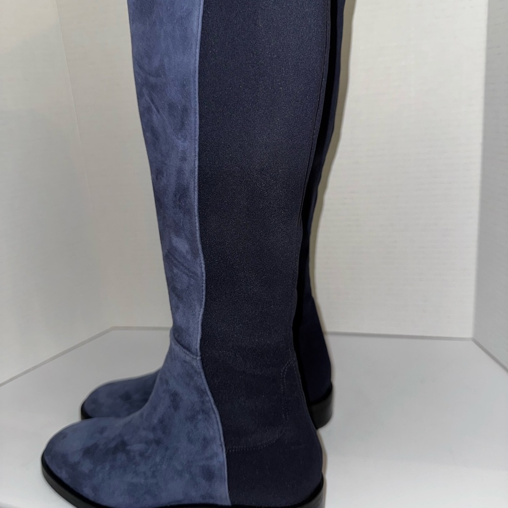 Stuart Weitzman Greer City 50/50 navy Suede Knee Boots 4.5 - Picture 4 of 6